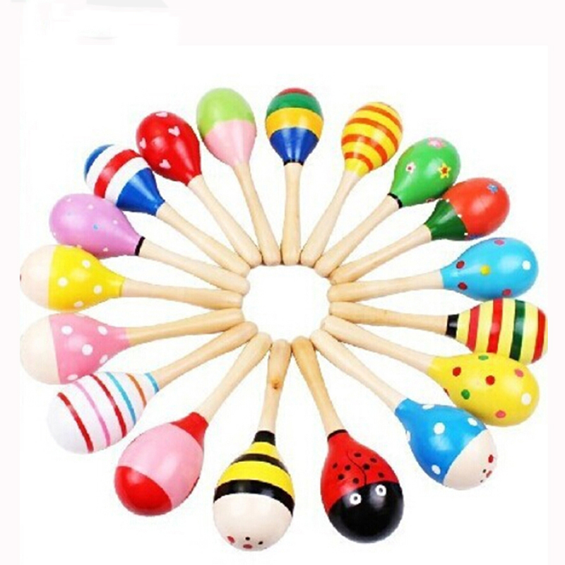 Musical Instrument Rattle - Petits hochets colorés en bois, 2