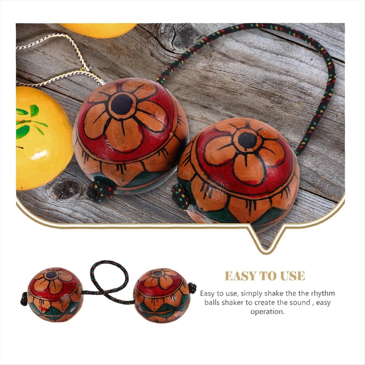 Musical Instrument You Shake - 【HOT!TURE】Maracas dessinées à la main, instruments