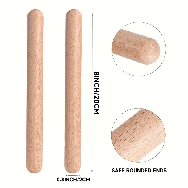 8 bâtons de rythme en bois nat - Musical Instrument Craft avis et prix