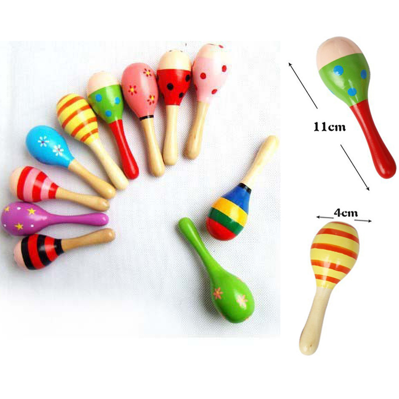 Petits hochets colorés en bois - Musical Instrument Rattle avis et prix