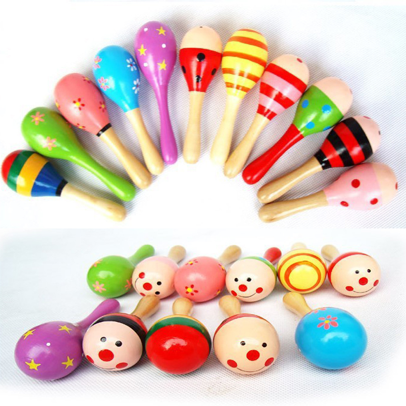Petits hochets colorés en bois - Musical Instrument Rattle avis et prix
