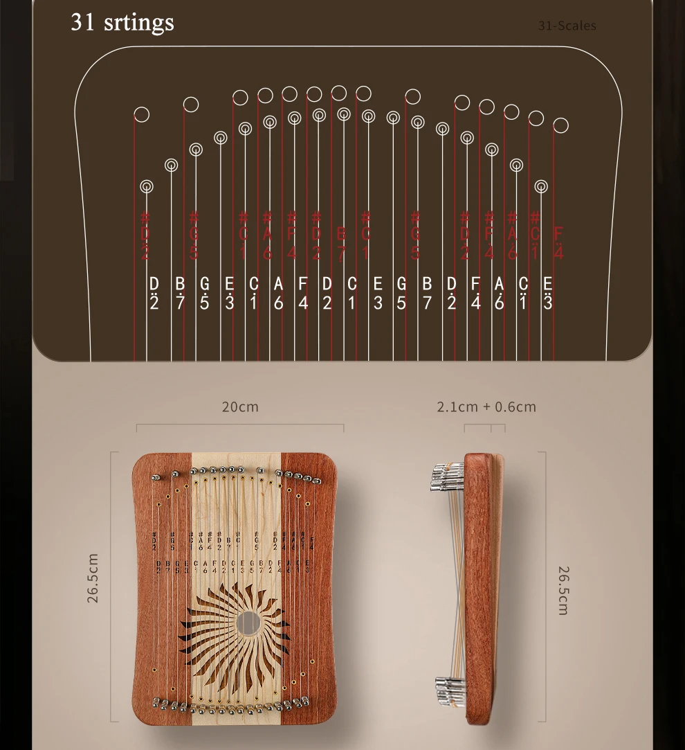 Hluru Lyre à 31 cordes, Kalyre - Musical Instrument Names avis et prix